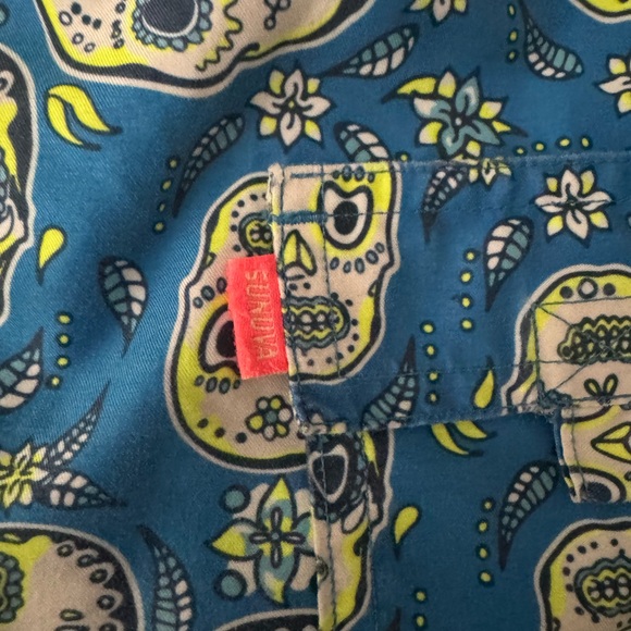 Sunuva Skull Print boys Swim Trunks - Blue and Yellow - Picture 3 of 4